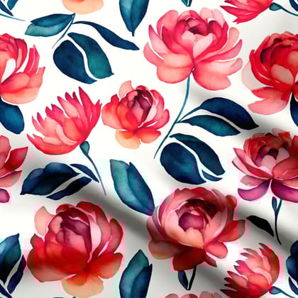 Watercolor Roses-Cotton