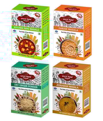 Spice Park KITCHEN KING + GARAM MASALA + SOUD DRY GINGER POWDER +JEERAWAN POWDER Powder 400 gm Pack of 4