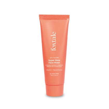 Foxtale Vitamin C Super Glow Face Wash with Papaya enzyme | Reduces Tan | Boosts Glow | Gently Exfoliates & Brightens Skin | Reduces Pigmentation | Face Wash for Men & Women- 15ml Foxtale Vitamin C Super Glow Face Wash with Papaya enzyme | Reduces Tan | 