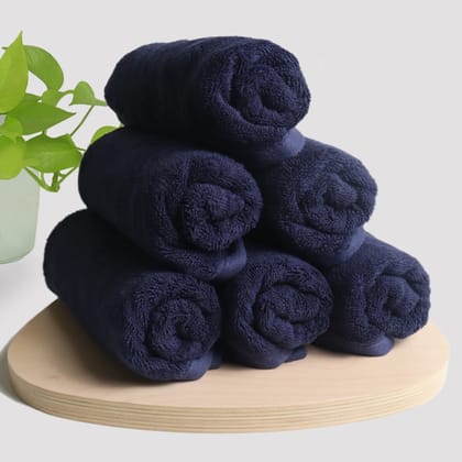 Bamboo Hand Towels - Set of 6-Deep Blue | Deep Blue | Deep Blue | Deep Blue | Deep Blue | Deep Blue