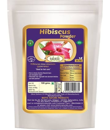 Biotic Hibiscus Powder Temporary Hair Color Red 100 g
