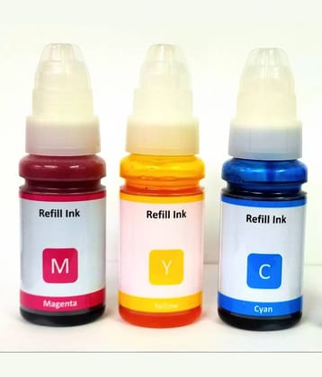 TEQUO Ink For Gi-790 G3010 Multicolor Pack of 3 Cartridge for GI-790 INK Printers G1000,G1010,G1100,G2000,G2002,G2010,G2012,G2100,G3000,G3010,G3012,G3100