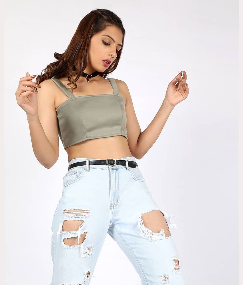 Chimpaaanzee Women's Polyester Regular Top ( Green )