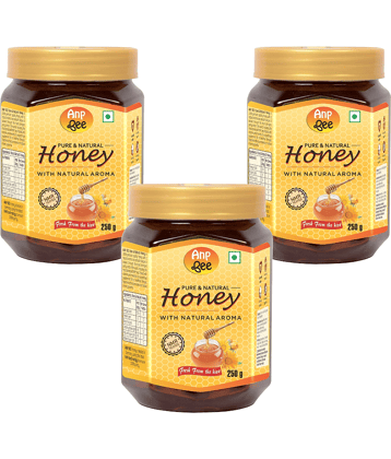 ANP BEE Raw Unpasteurized Honey 100% Pure NMR Tested 250 g Pack of 3