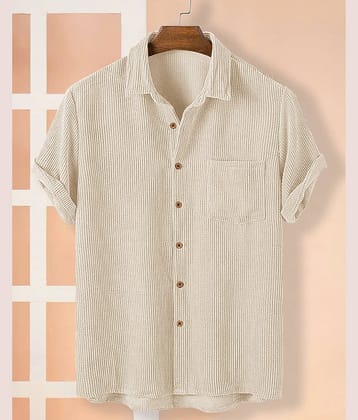 Eyebogler Cotton Blend Regular Fit Popcorn Textured Half Sleeves Men's Casual Shirt - Wine ( Pack of 1 )