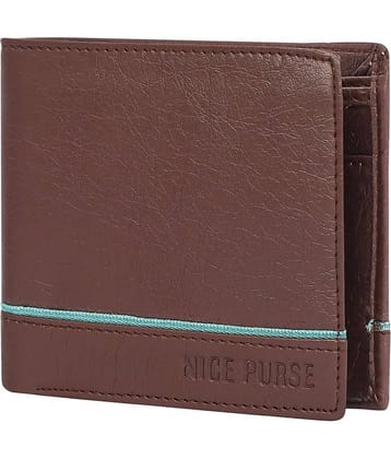 Nice Purse Brown PU Men's Two Fold Wallet,Regular Wallet,Travel Wallet ( Pack of 1 )