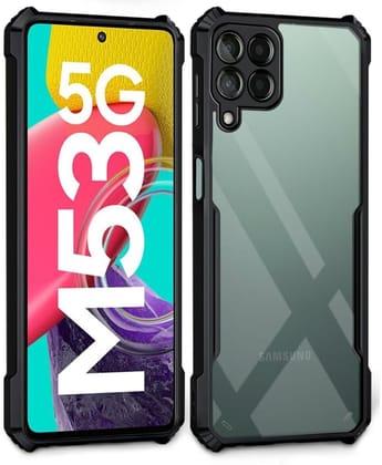 PLUGTECH Slim Shockproof Case | Matte Black Soft | Drop Protection | Precise Cutouts | Premium Mobile Cover for Samsung Galaxy M53 5G