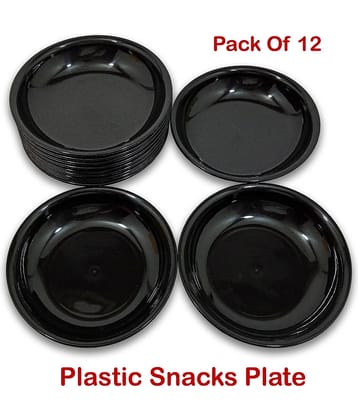 Inpro 12 Pcs Plastic Black Quarter Plate
