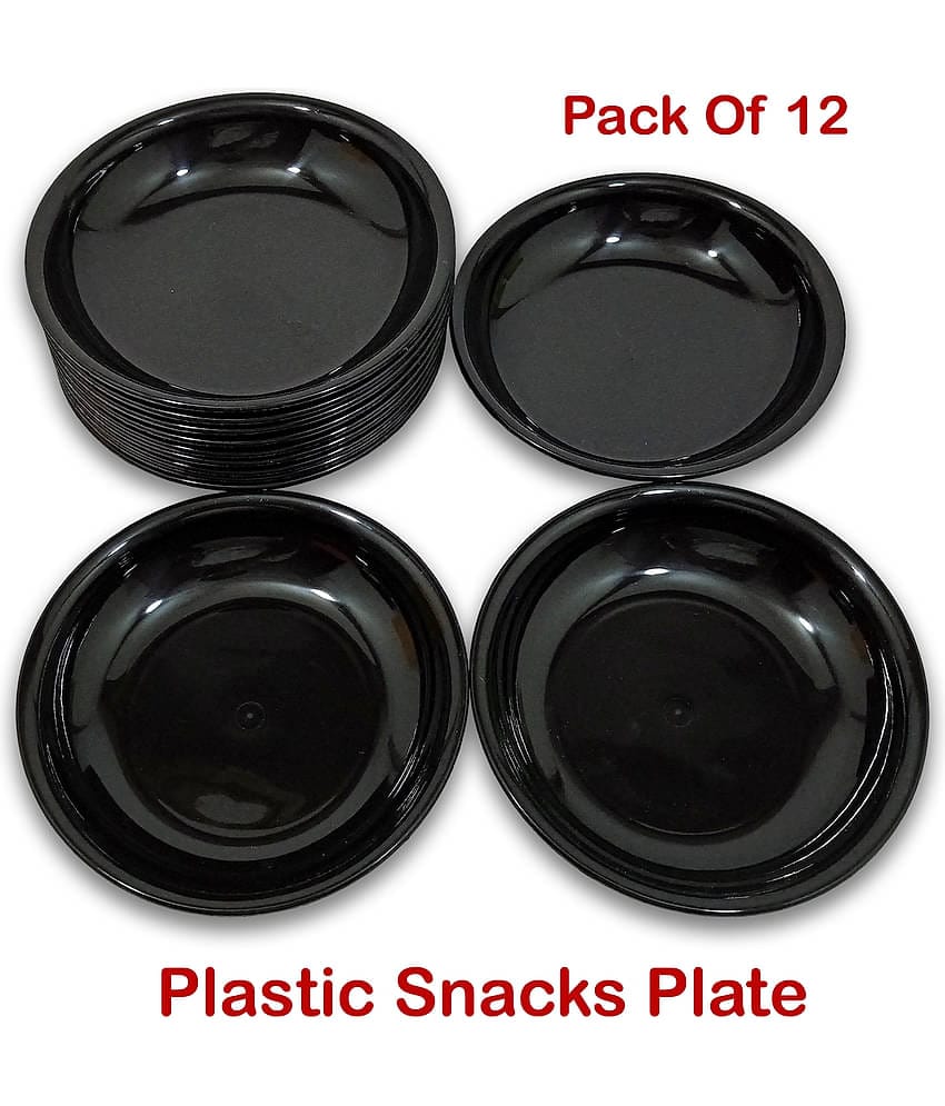 Inpro 12 Pcs Plastic Black Quarter Plate