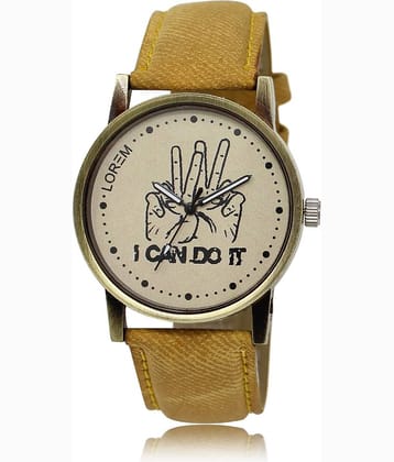 Lorem - Yellow Leather Analog Men's Watch