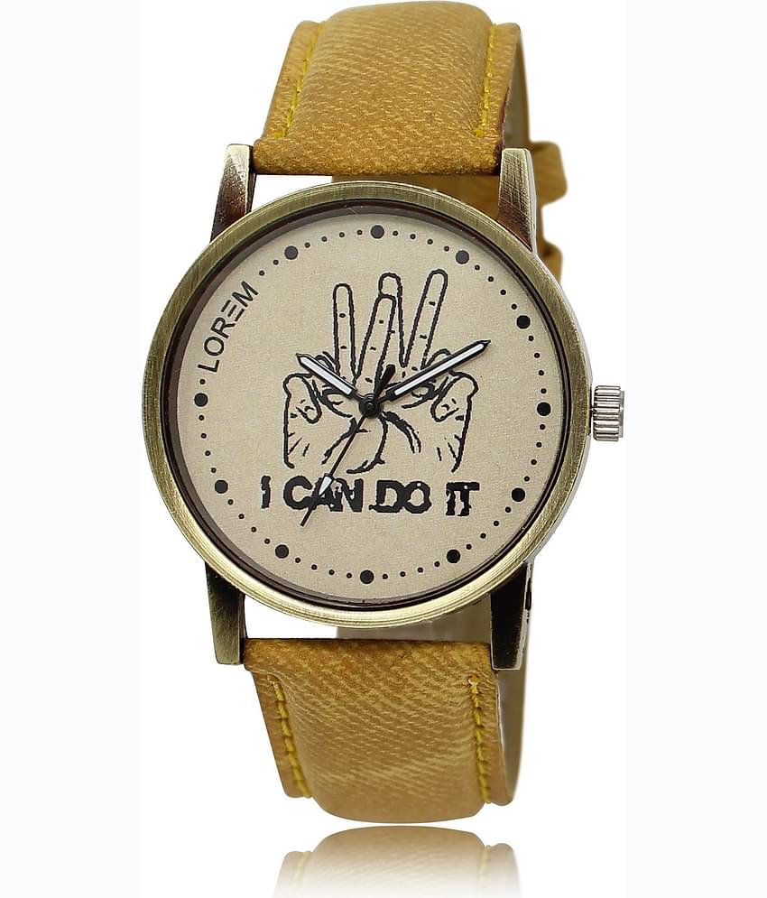 Lorem - Yellow Leather Analog Men's Watch