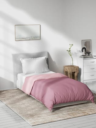 DDECOR - Spectrum Collection 100% Cotton Plain & Texture Pattern 180TC Single Quilt|229 CM X 274 CM| - Pink