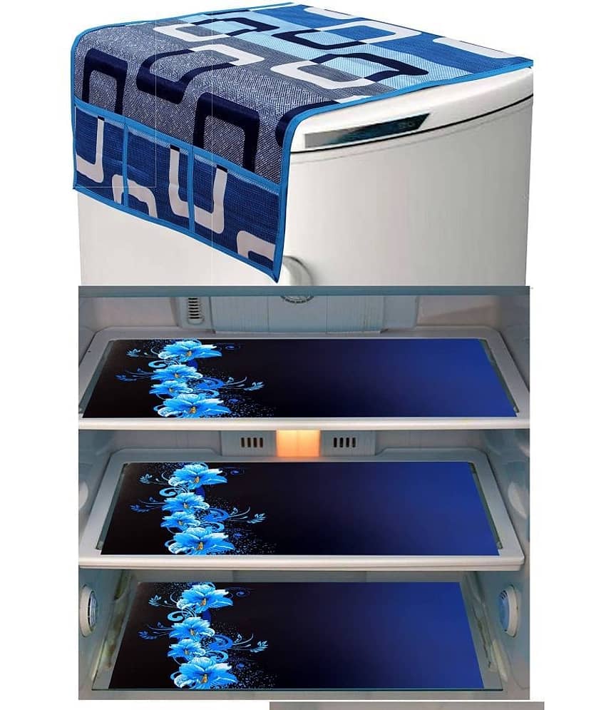 Laphino Polyester Graphic Top Cover ( 97 55 ) Pack of 4 - Blue