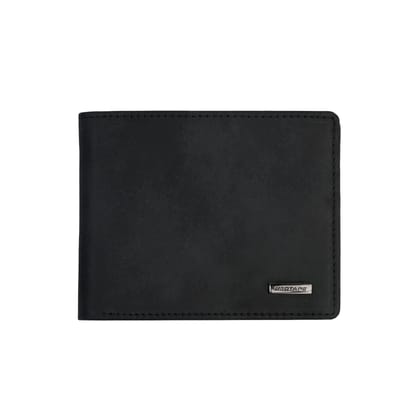 Red Tape Black Men's Genuine Leather Bi-Fold Wallet | RFID Blocking | Slim Design with Metal Logo | 6 Card Slots & 2 Currency Compartments