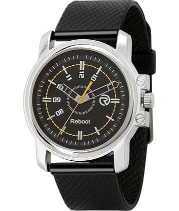 Reboot - Black PU Analog Men's Watch