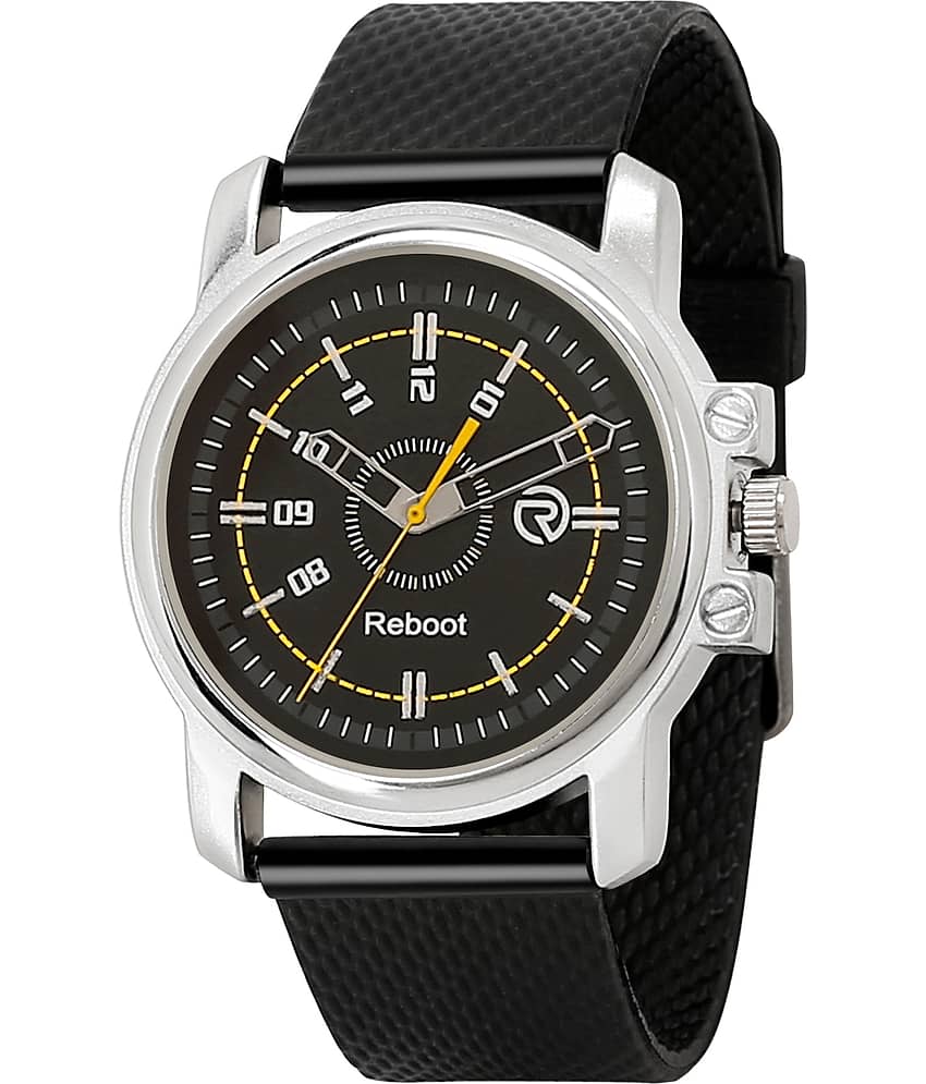 Reboot - Black PU Analog Men's Watch