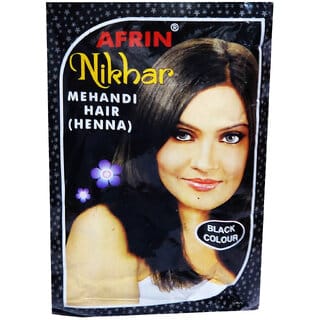 Mehandi Henna Hair Afrin Nikhar Black Colour - 40gm