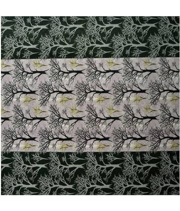 Phyto Home Floral Semi-Transparent Eyelet Long Door Curtain 9 ft Pack of 2 -Green