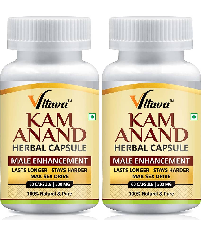 Vltava Kamanand for Men | Ayurvedic Capsules for Vigour,Vitality & Stamina 120 gm Unfalvoured Minerals Capsule Pack of 2