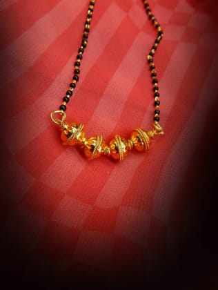Black  Gold-Plated Mangalsutra