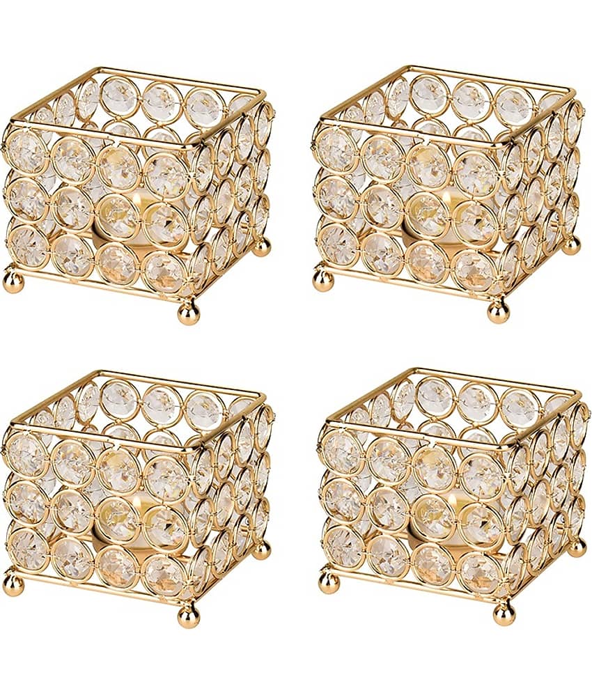 Urban Hamlet Gold Table Top and Hanging Iron Tea Light Holder - Pack of 1