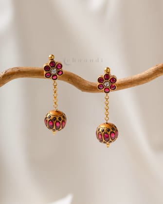 Gold Polish Silver Earrings CHE2028