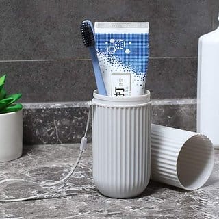 K Kudos Capsule Shape Travel Toothbrush Toothpaste Case Holder Portable Toothbrush Storage Plastic Toothbrush Holder