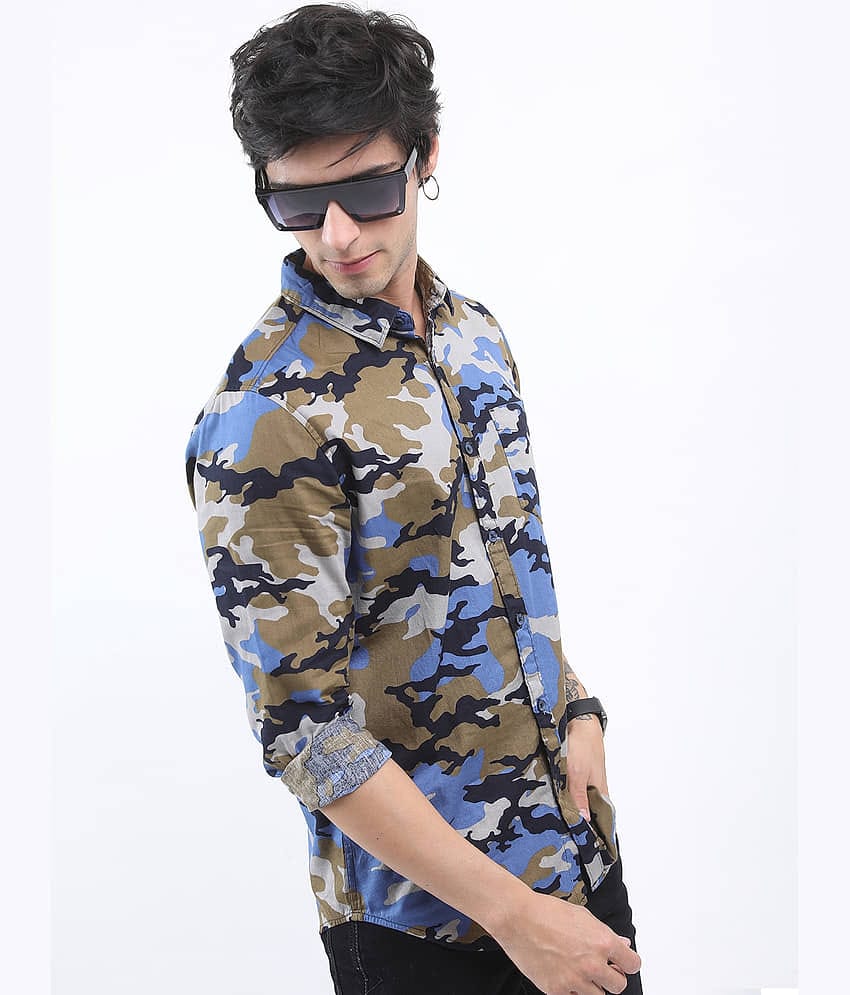 Ketch 100% Cotton Regular Fit Printed Full Sleeves Men's Casual Shirt - Multicolor ( Pack of 1 )