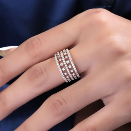 Ethan Silver Moissanite Band For Women | 22Kt Gold Vermeil-13 / Yellow Gold