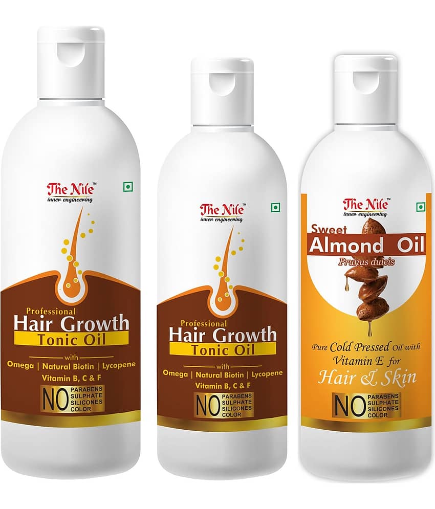 The Nile HairTonic 150 ML + 100 ML (250 ML) + Almond Oil 100 Ml 350 mL Pack of 3