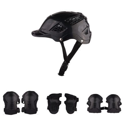 STEELBIRD Skating / Cycling Helmet Along With Protector  Black