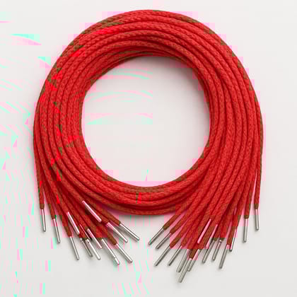 Cotton File Tag Thread (Pack of 100) � 24 Inch Red Color Binding Threads with Silver Metal Tips � Cotton Lace for Office Files, Folders, Covers � Strong Stitch Thread for Documents � 100 File Laces