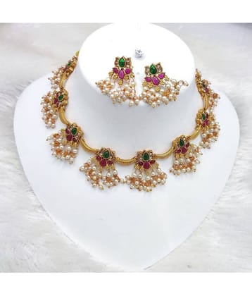 Padmavati Bangles Multi Color Copper Necklace Set ( Pack of 1 )