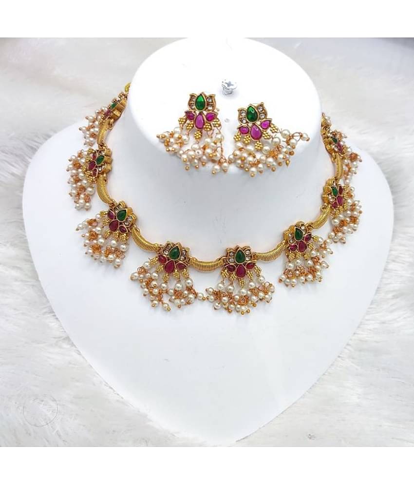 Padmavati Bangles Multi Color Copper Necklace Set ( Pack of 1 )