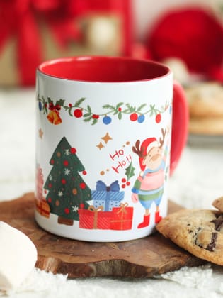 Christmas Celebrations Mug-Red Ceramic