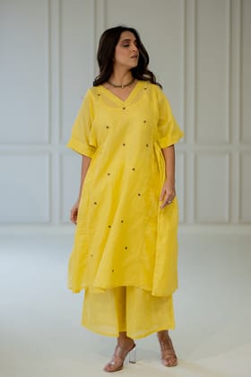 Marigold Linen Kurta Set-S