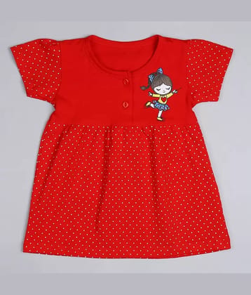 Paryag Pack of 1 Baby Girls Cotton Blend Dress ( Red )