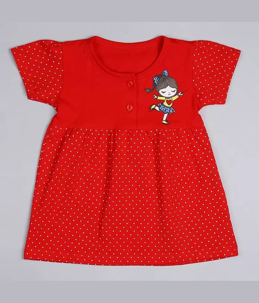 Paryag Pack of 1 Baby Girls Cotton Blend Dress ( Red )