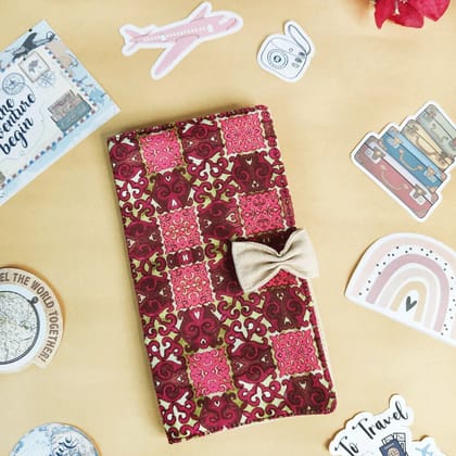 Long Passport Case- Pink Knot