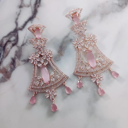 Delightful Mint Pink Rose Gold Earrings-Mint Pink / Rose Gold