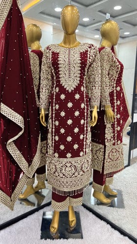 Fancy Top-Bottom And Dupatta With Heavy Embroidery Sequence Work