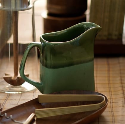 DOGRI WATER JUG-GREEN / DUAL TONE HAND CAST CERAMIC / 1 JUG