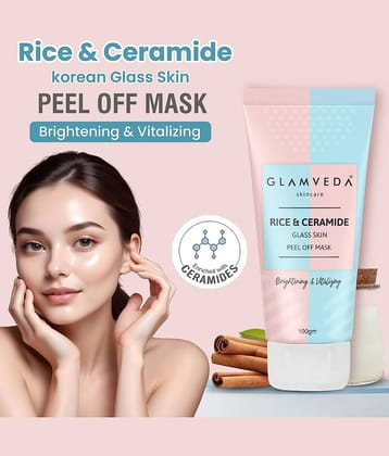 Glamveda Rice & Ceramide Korean Glass Skin Peel off Mask , No Paraben, SLS 100gm (Pack of 1)