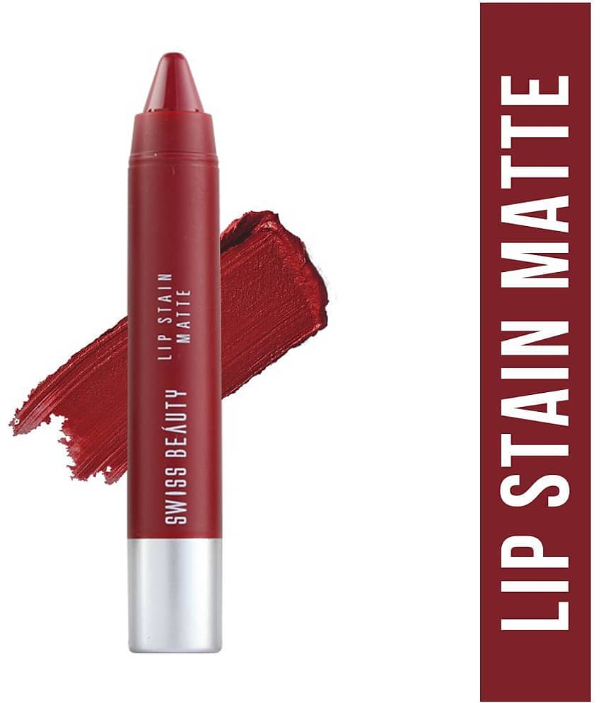 Swiss Beauty Lip Stain Matte Lipstick Lipstick (Russian Red), 3.4gm