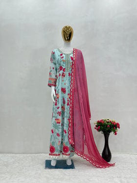 Designer Party Wear Suit Set With Sequence Work