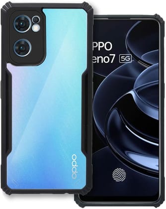 PLUGTECH Slim Shockproof Case | Matte Black Soft | Drop Protection | Precise Cutouts | Premium Mobile Cover for Oppo Reno 7