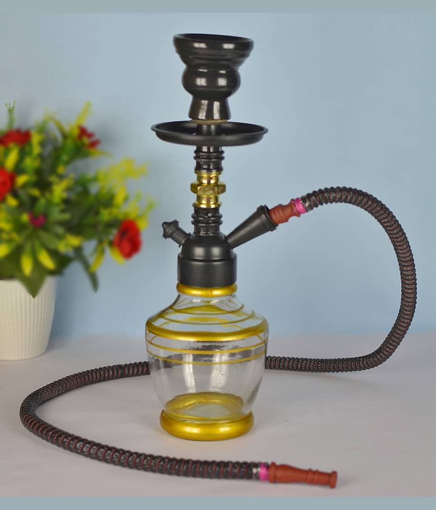 Fashion Bizz Yellow Color 9 inch Glass Hookah