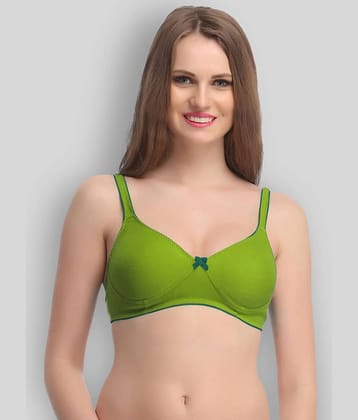 Clovia Poly Cotton Non Padded Women's Plunge Bra ( Green )