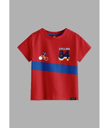 CODEZ Pack of 1 Boys Cotton Blend T-Shirt ( Red )