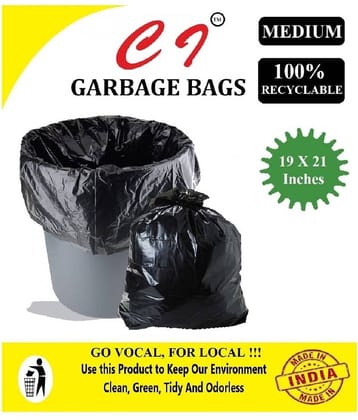 C I- Medium 150 pcs - 19X21 Disposable Garbage Trash Waste Dustbin Bags